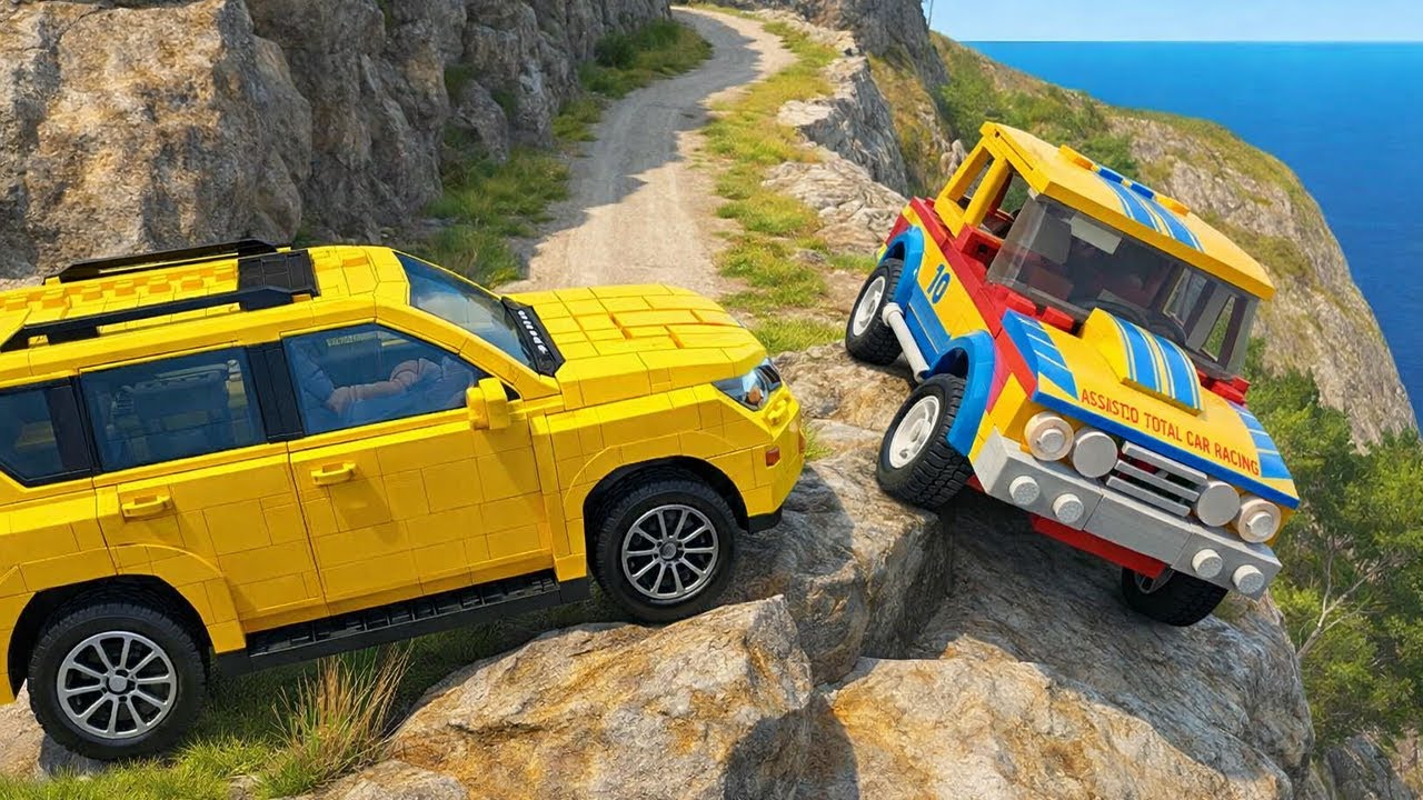 LEGO Cars Vs Deadly Cliff Roads - BeamNG.drive I OutlawBeam