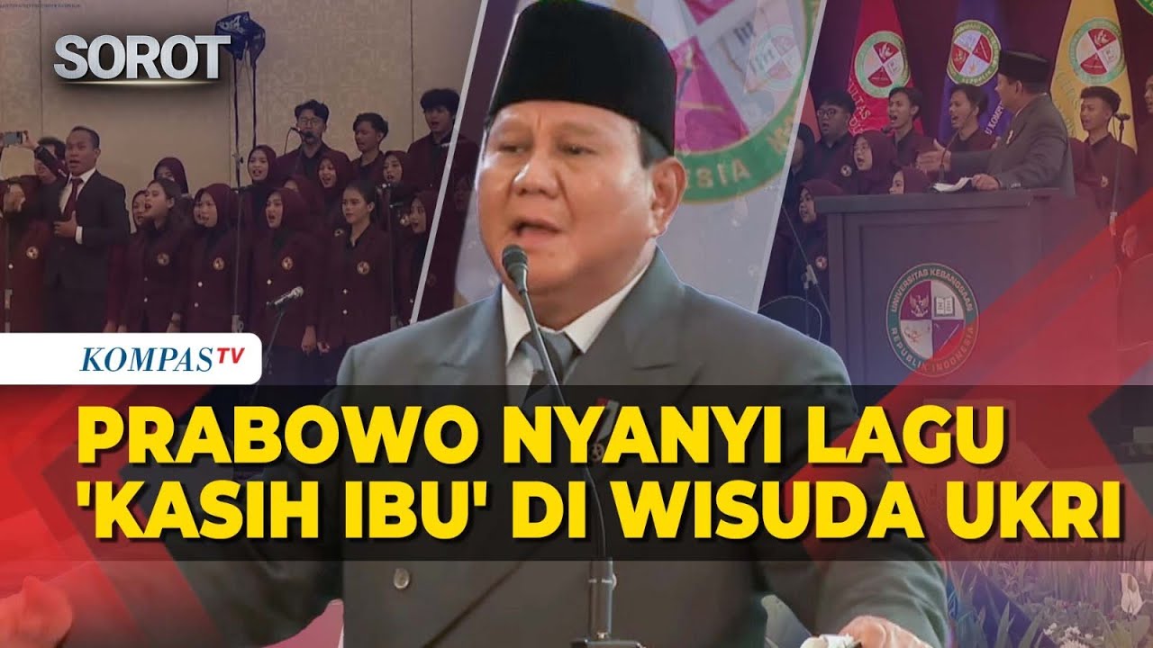 Presiden Prabowo Nyanyi Lagu 'Kasih Ibu' di Wisuda UKRI Bandung