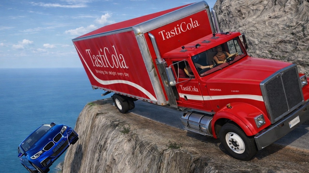 Truck vs Car Crash on Deadly Cliff  Road 😱🔥| BeamNG.drive