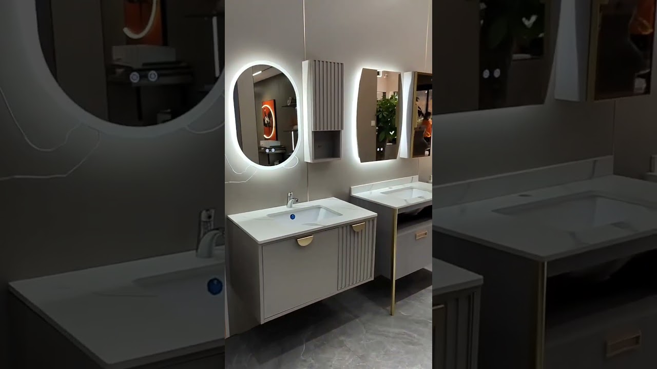 customized bathroom cabinets with many types LED mirror
