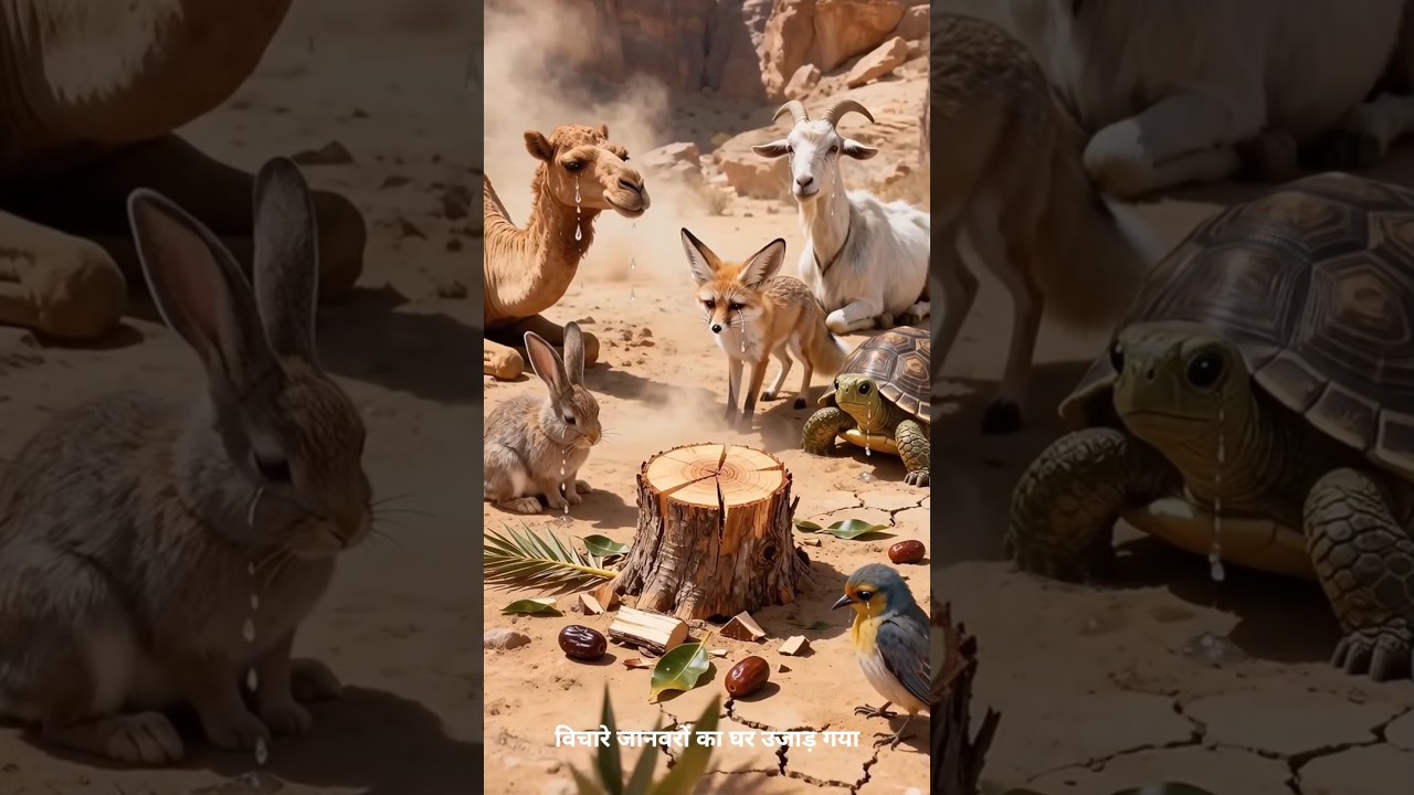 The camel saves the date palm tree from drying up by seeing water😭