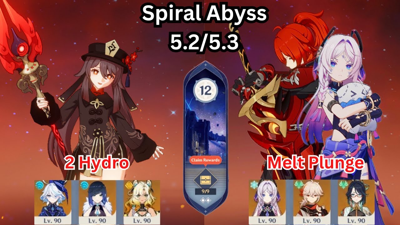 C1 Hu Tao Double Hydro + Diluc Citlali Melt Plunge | 5.2/5.3 Spiral Abyss Floor 12 | Genshin Impact