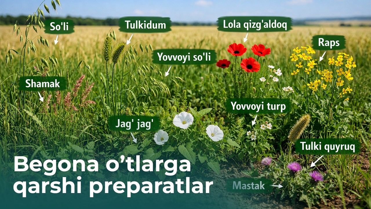 Bug'doy dalasidagi begona o'tlarga qarshi eng sifatli preparatlar