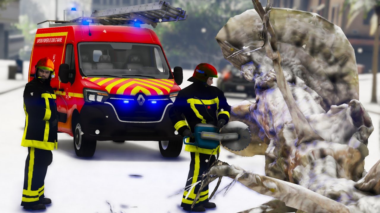 [GTA5]  LA TEMPÊTE DE NEIGE RETOURNE LA VILLE | SAPEURS-POMPIERS | SDIS77