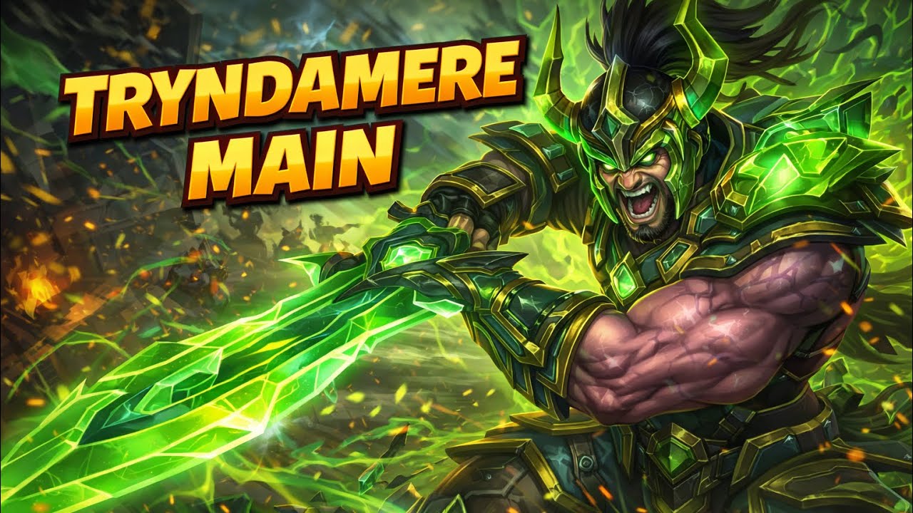 TRYNDAMERE 1v9 GOD MODE + BEW CHROMA SKIN ( MAX CRIT TRYNDAMERE GREEN ) 