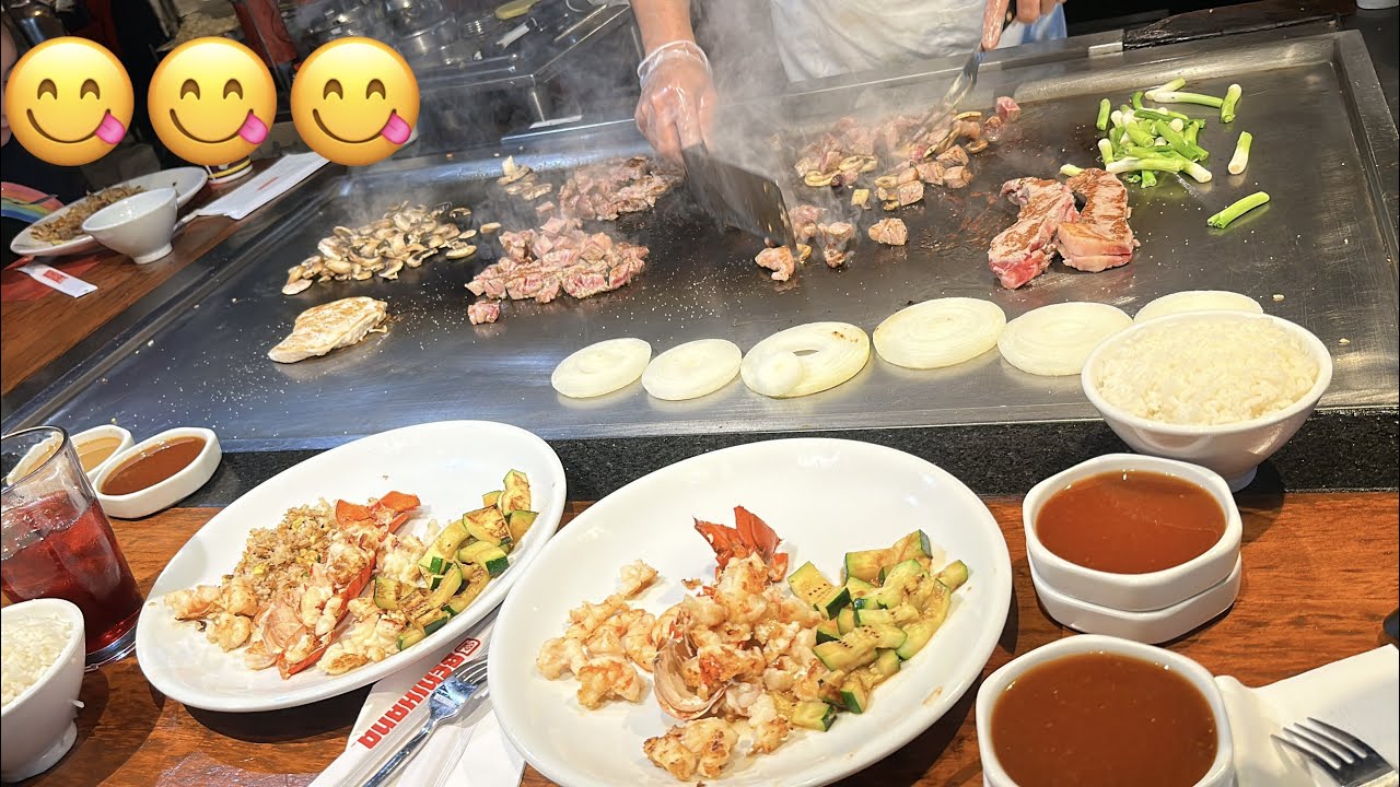 BENIHANA SUSHI & JAPANSTEAK СТЕЙК-ХАУС В КУПЕРТИНО, КАЛИФОРНИЙСКИЙ ЗАЛИВ! (ПОЛНОЕ ЖИВОЕ ВПЕЧАТЛЕН...