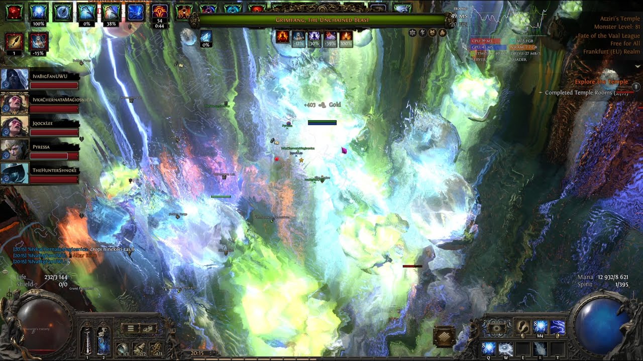 PoE 2 0.4 Blood Mage -  Max JUICED 77 Rooms Temple 6 Man Carry Infinite Loop Archmage CoC Comet