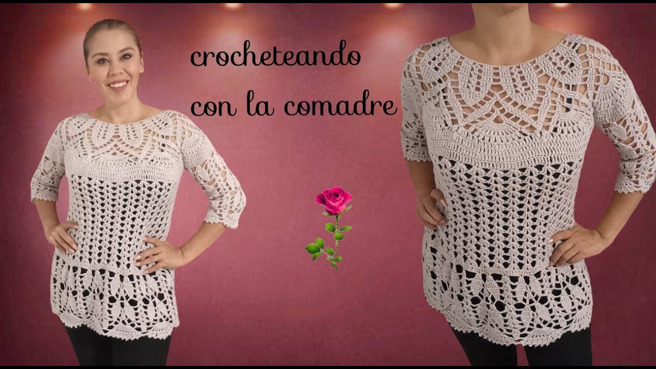 ⭐⭐⭐TUTORIAL HERMOSO BLUSON O VESTIDO  ENCANTO TEJIDO A CROCHET