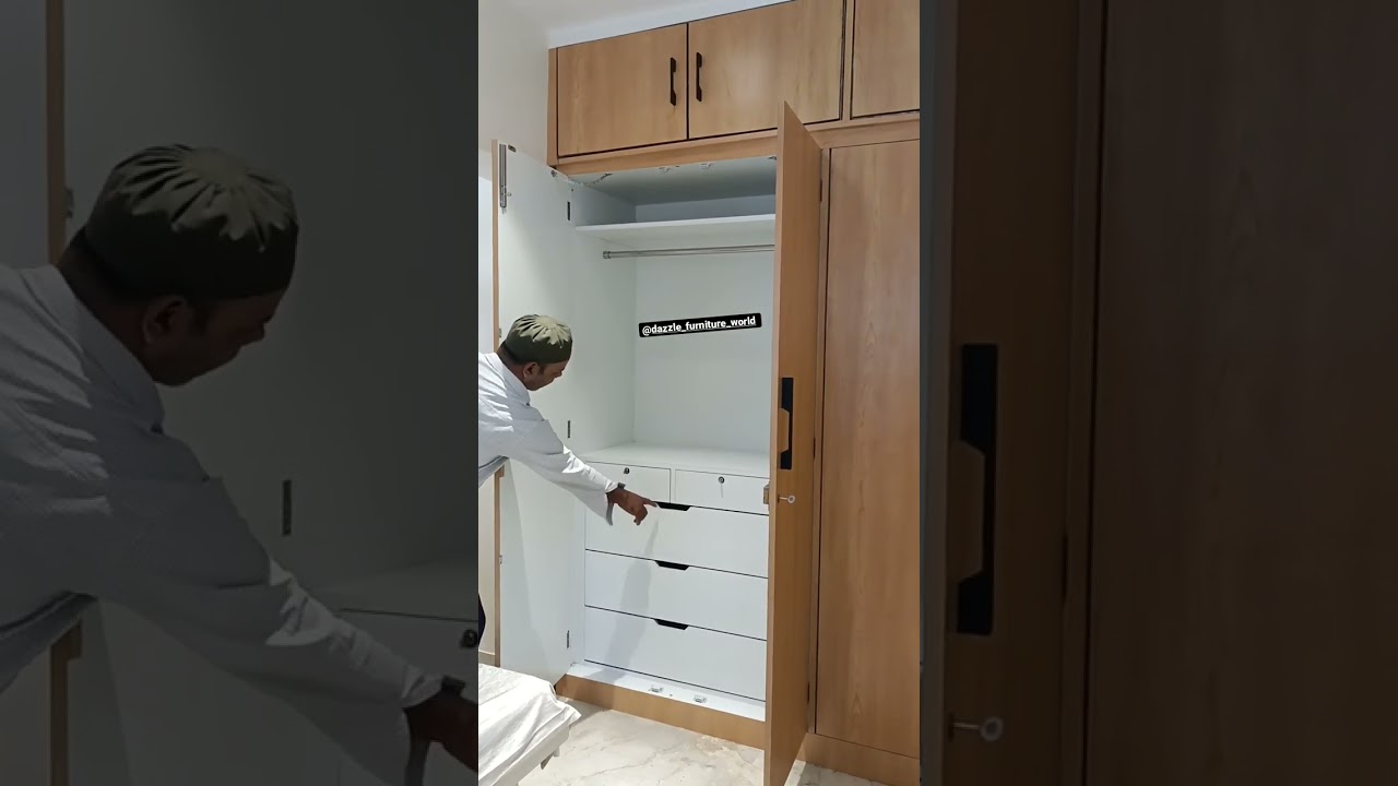 wardrobe door with mesh of drawer #Wardrobe #shorts #youtubetrending #yputubeshorts #india #viral