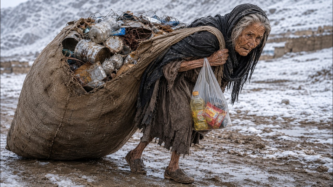 Life In Rural Afghanistan | 100-Year-Old Woman Collects Trash to Buy Noodles and Cooking Oil