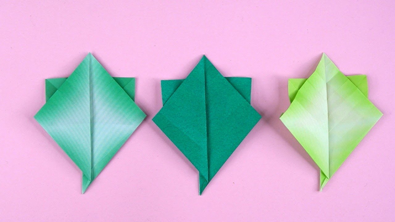 折り紙 菊の葉 折り方 Origami chrysanthemum leaf tutorial （NiceNo1）