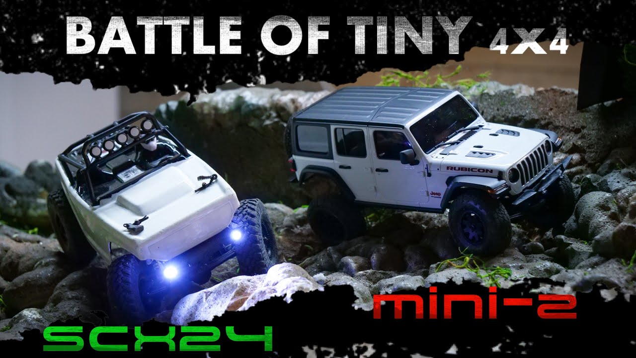 Kyosho MINI Z Jeep Rubicon VS Axial Deadbolt SCX24 / Battle of TINY 4X4 - INDOOR CRAWLING
