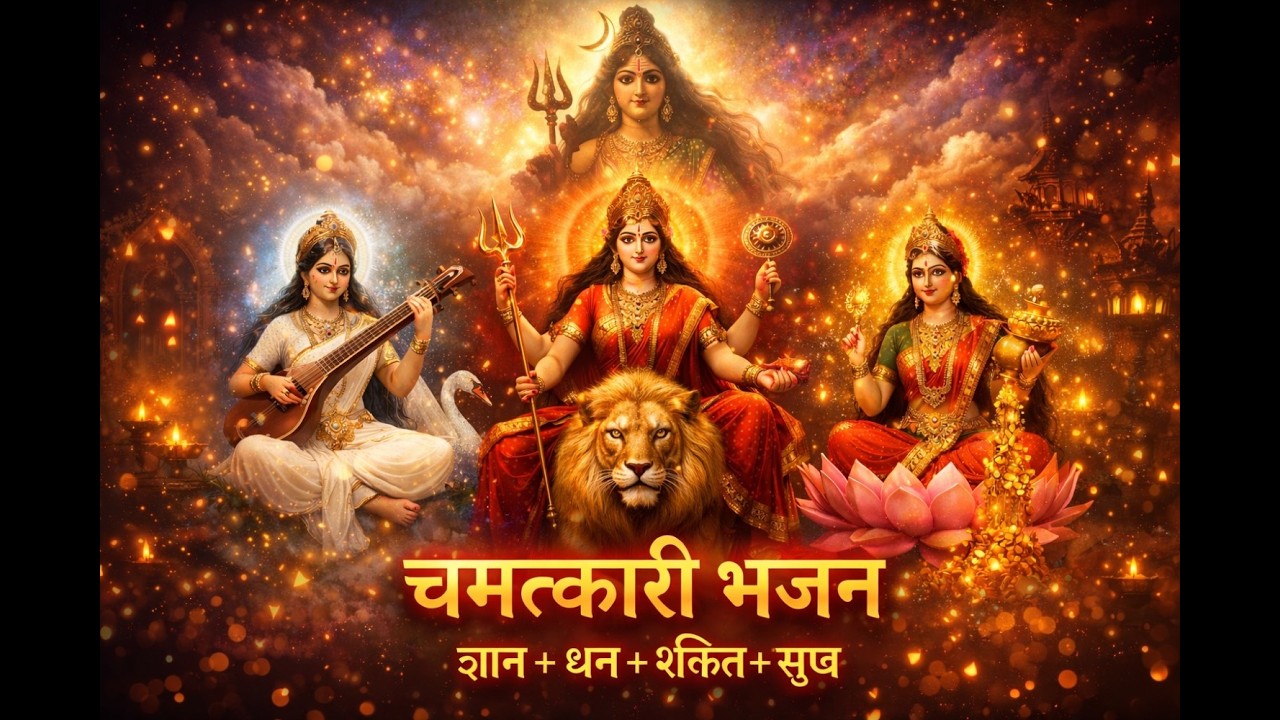 चारों माँ का दिव्य भजन | ज्ञान धन शक्ति सुख | 1 Hour Nonstop Devi Bhajan