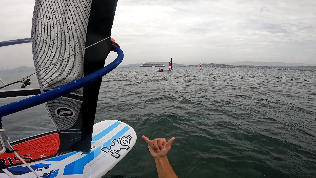 Windfoil light wind traning ( jibe and contre gite )