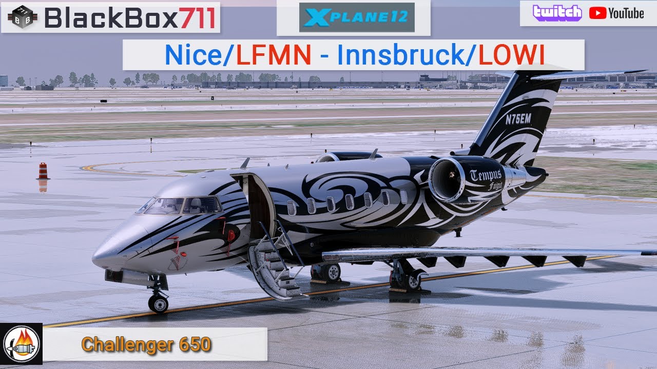 X-Plane 12 - Hotstart Challenger 650 | Nice/LFMN to Innsbruck/LOWI