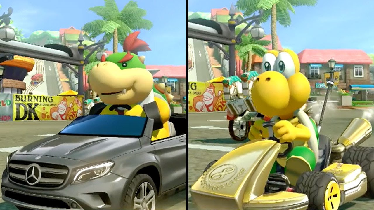Mario Kart 8 Deluxe - Multiplayer - Flower Cup 100cc - Bowser Jr vs Koopa Troopa