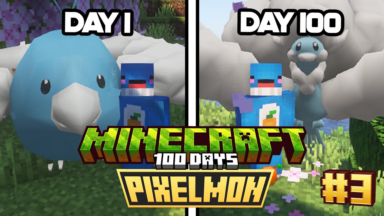MINECRAFT PIXELMON 100 วัน | รับบทเป็นอาหวังสร้างทีมโปเกม่อนสุดสวยและน่ารัก EP.3