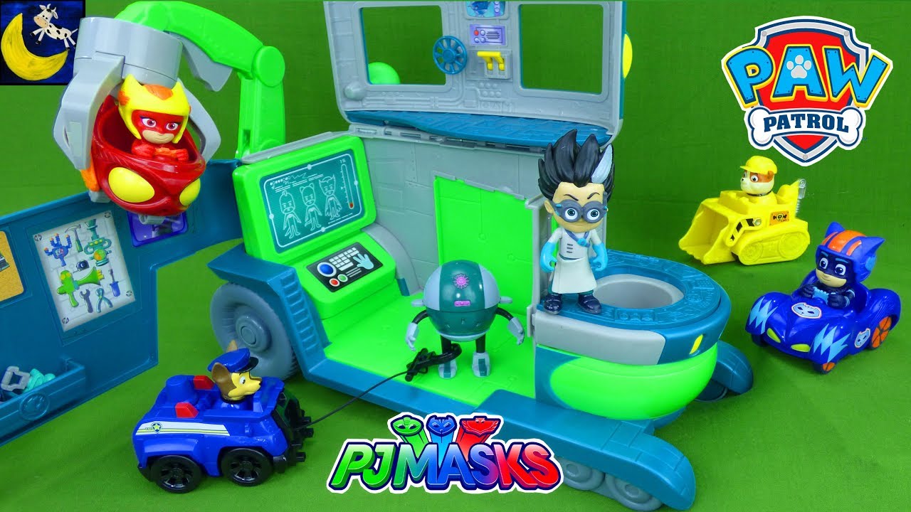 PJ Masks Toys Romeo Lab Playset Paw Patrol Toys Rescue Race Into the Night Catboy Gekko Owelette Toy