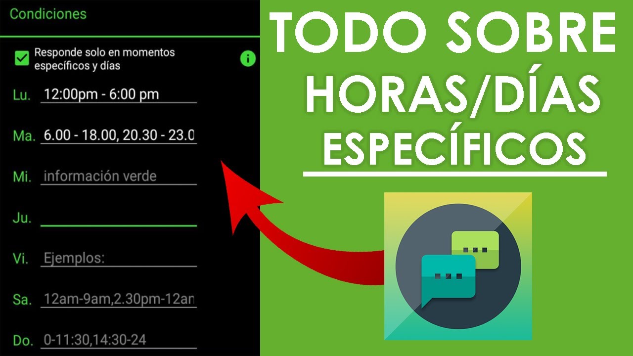 HORAS Y DÍAS Específicos en AUTORESPONDER WA