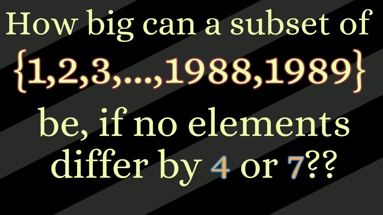 How large can a subset be???