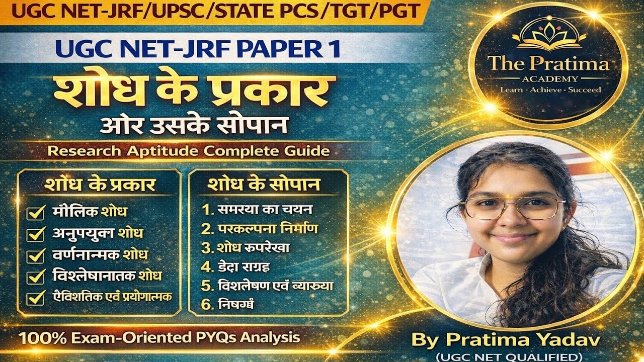 UGC NET JRF 2026 | शोध के प्रकार और चरण | 100% Exam Oriented PYQs Analysis