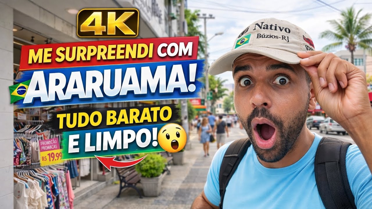 Fiquei SURPRESO com o Centro de Araruama 🇧🇷 | Barato, Limpo e Organizado em 4K