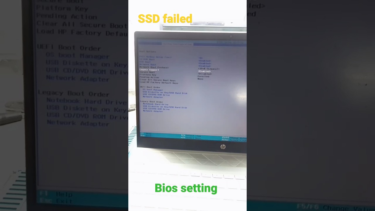 SSD failed # BIOS settings