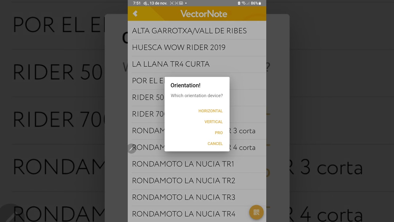 Tutorial Vectornote roadbook app