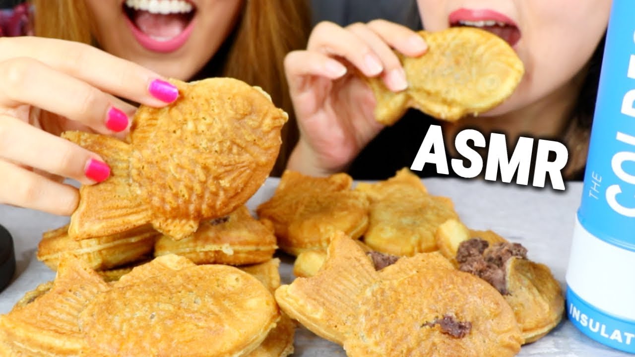 ASMR EATING SWEET RED BEAN FISH BREAD (TAIYAKI 붕어빵 먹방) | Kim&Liz ASMR