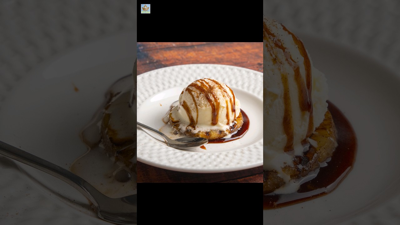 Rum Soaked Grilled Pineapple Dessert #shorts