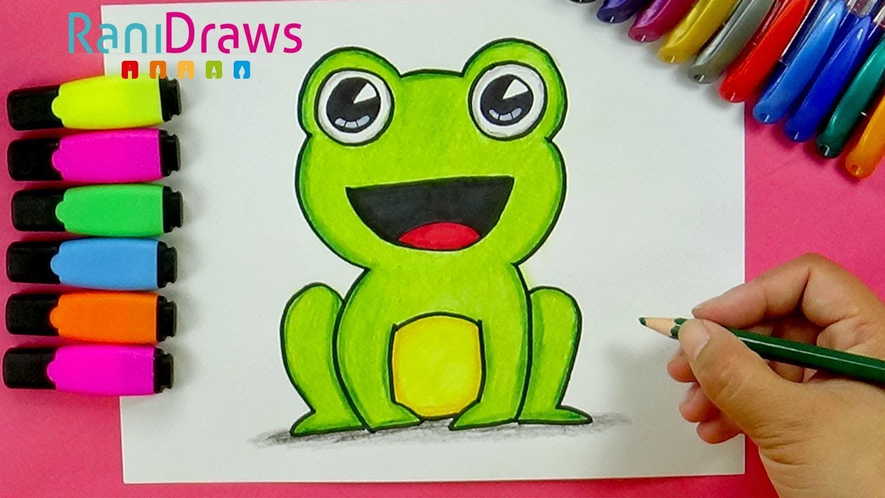 How to draw A CUTE FROG - Cómo dibujar UNA RANA KAWAII