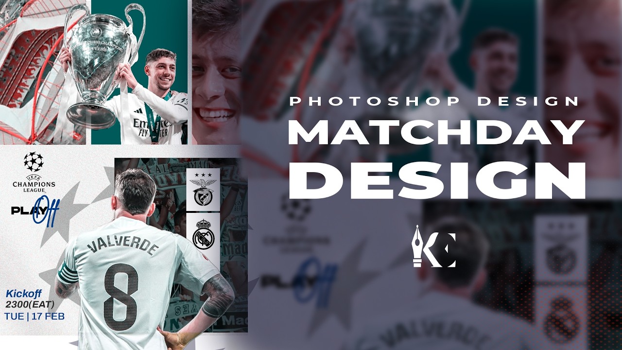 How to Creat a Professional Matchday Poster | BENFICA Vs REAL MADRID