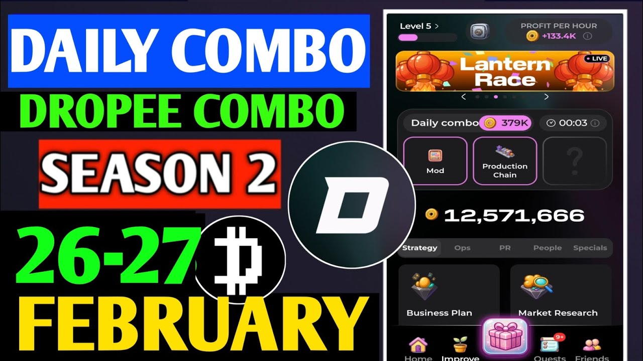 Dropee Daily Combo Today | Dropee Daily Combo 26 February | Daily Combo Dropee | Drope 26 February