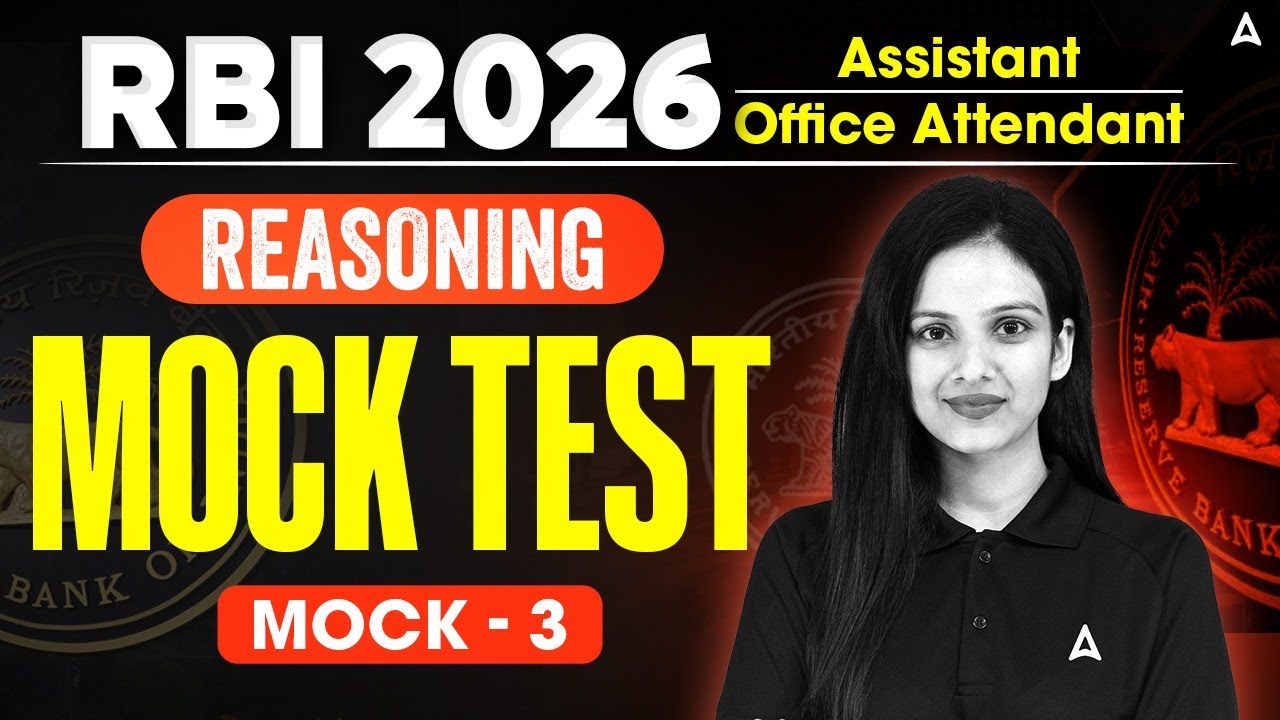RBI Assistant & Office Attendant 2026 | Mock Test - 3 | Reasoning By Sona Ma'am