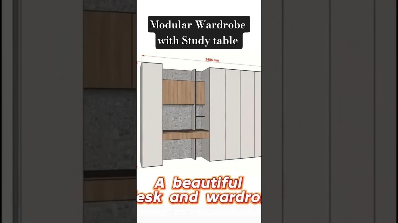 Wardrobe Design WITH Study Table - Space Saving Solutions 