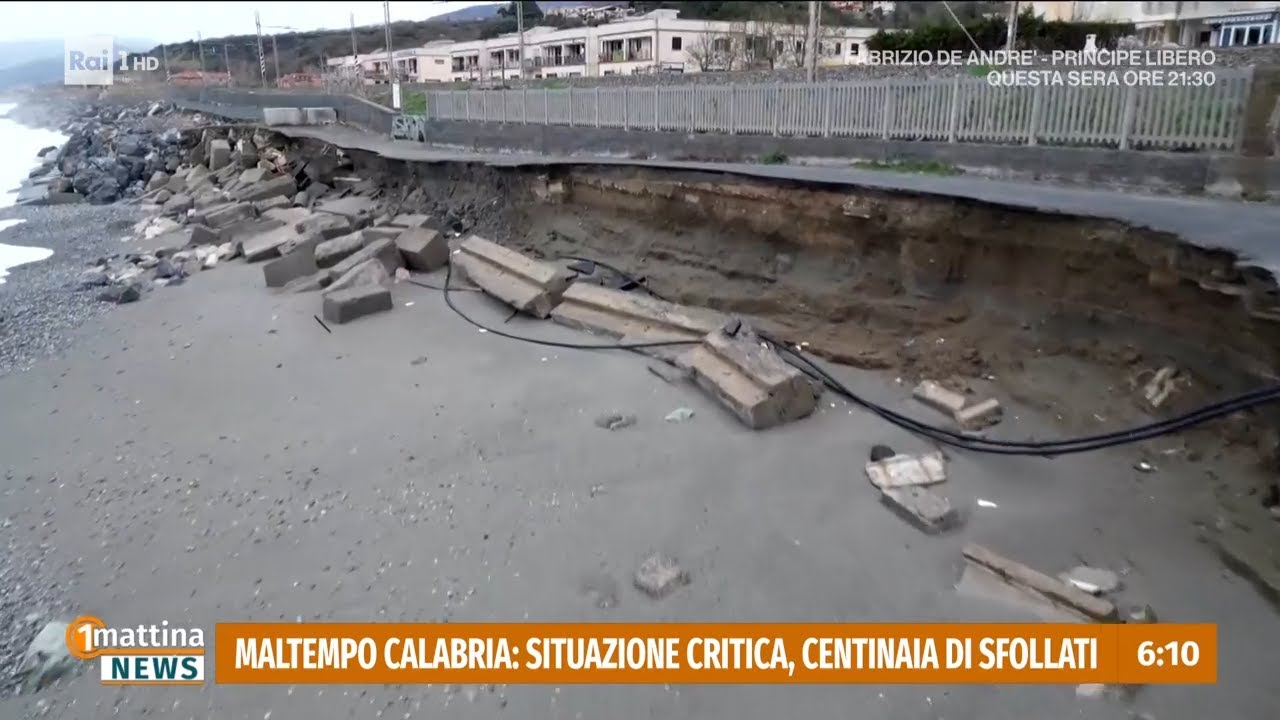 Frane e mare in tempesta devastano la costa cosentina, famiglie evacuate - 1mattina News 18/02/2026