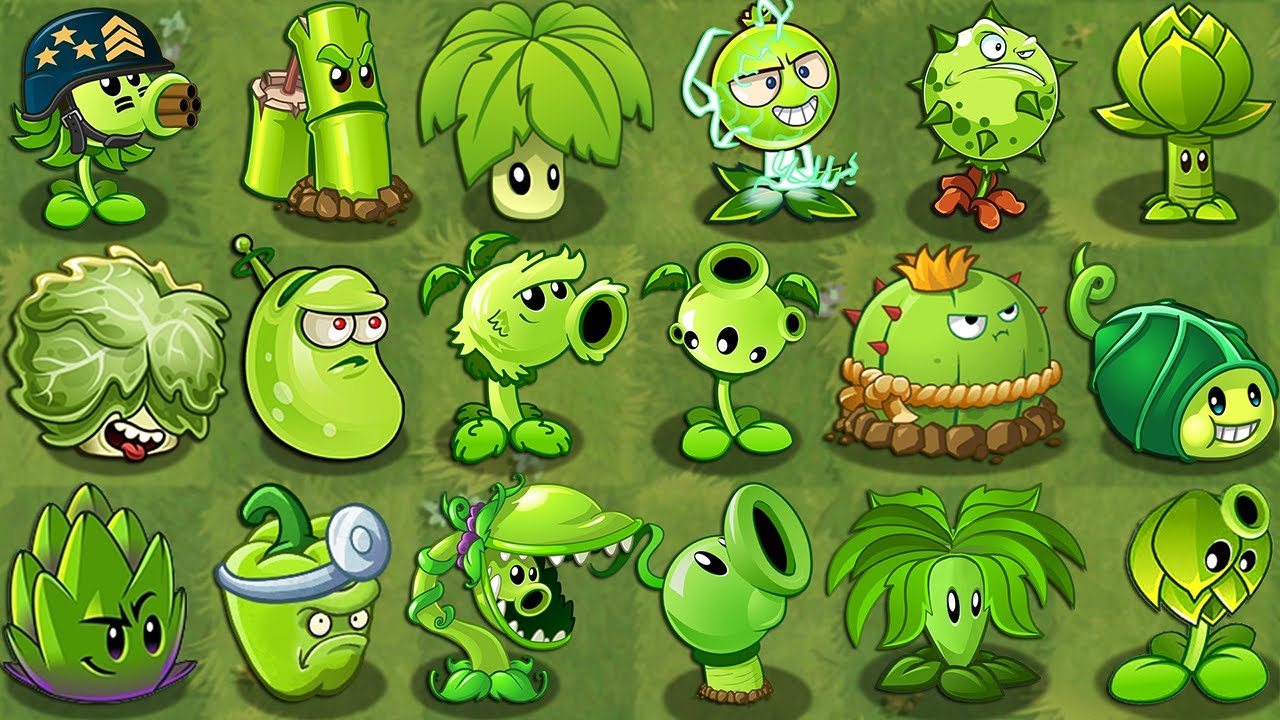PvZ 2 All GREEN Plants Power-Up! in Plants vs Zombies 2