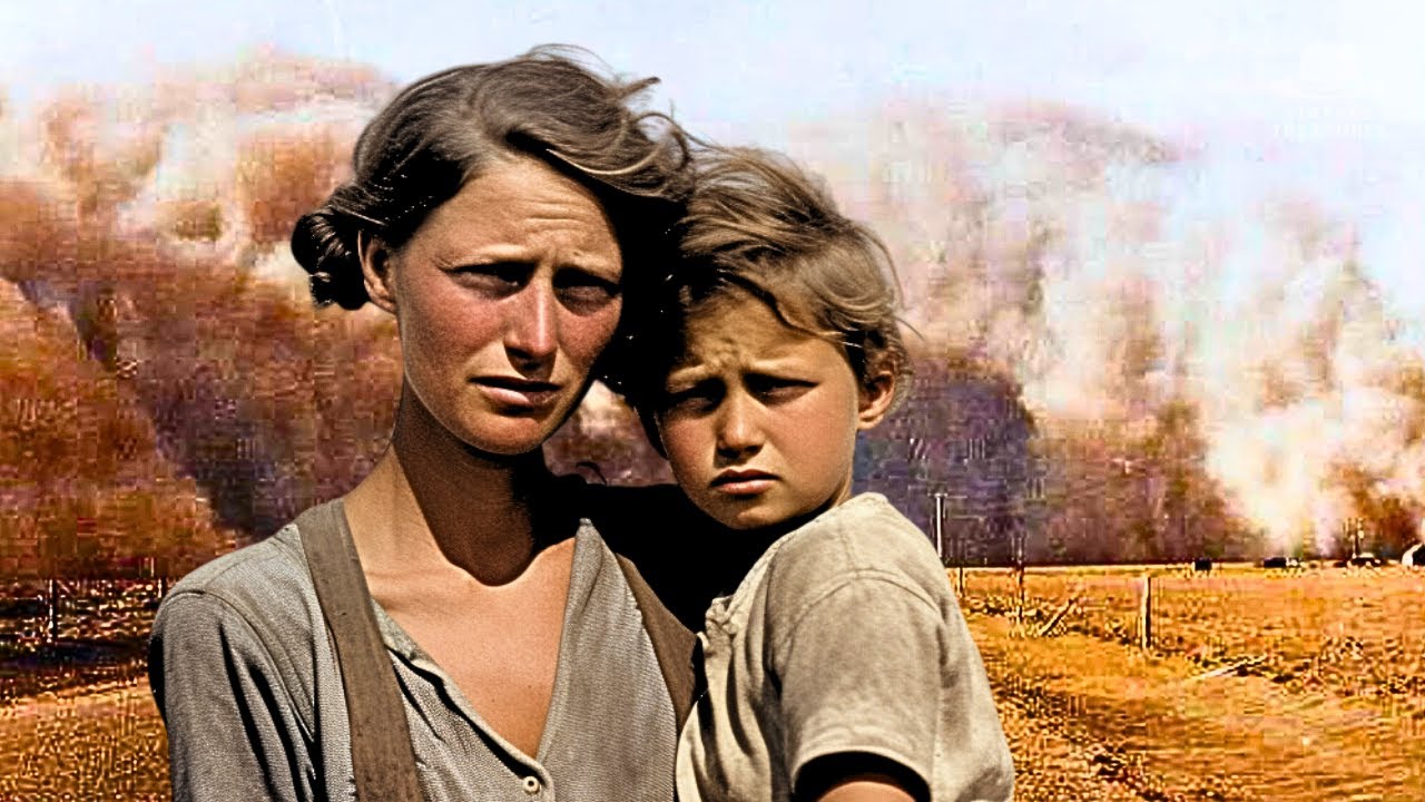 1930s USA - Bizarre Photos of the DUST BOWL Migration in America (Colorized)