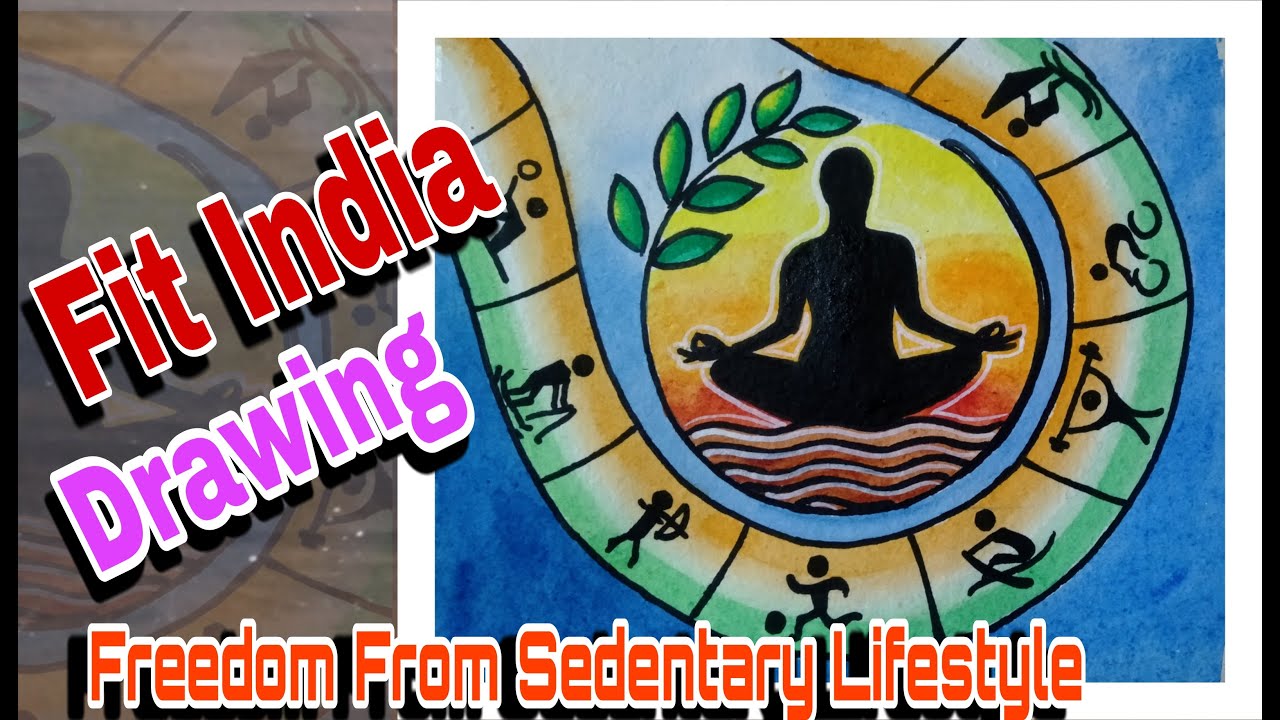 freedom from Sedentary lifestyle / fit India Drawing / Poster on Freedom from Sedentary lifestyle #2