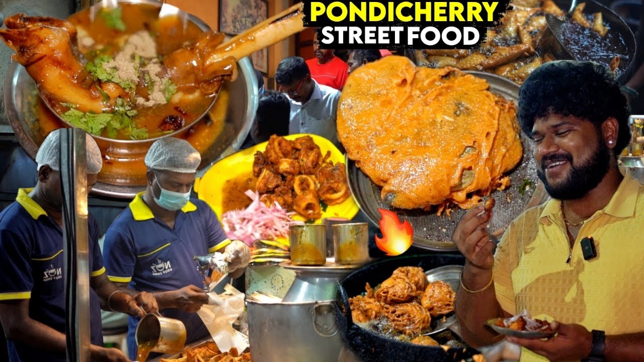 EXTREME Non-Veg Street Food 🔥 | Pondicherry Evening Snacks | Foodie Prabu 