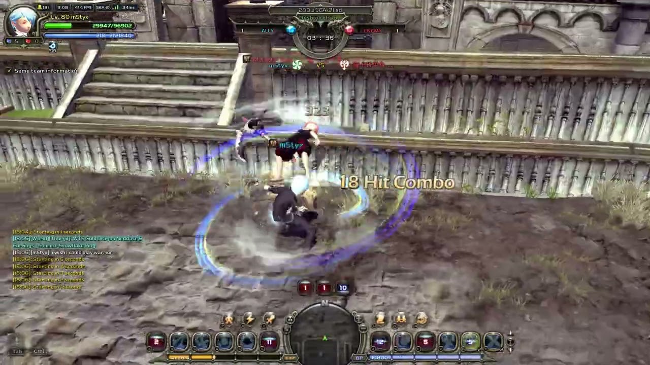 Dragon nest Origins PvP : Raven (fake warrior) vs Babarian