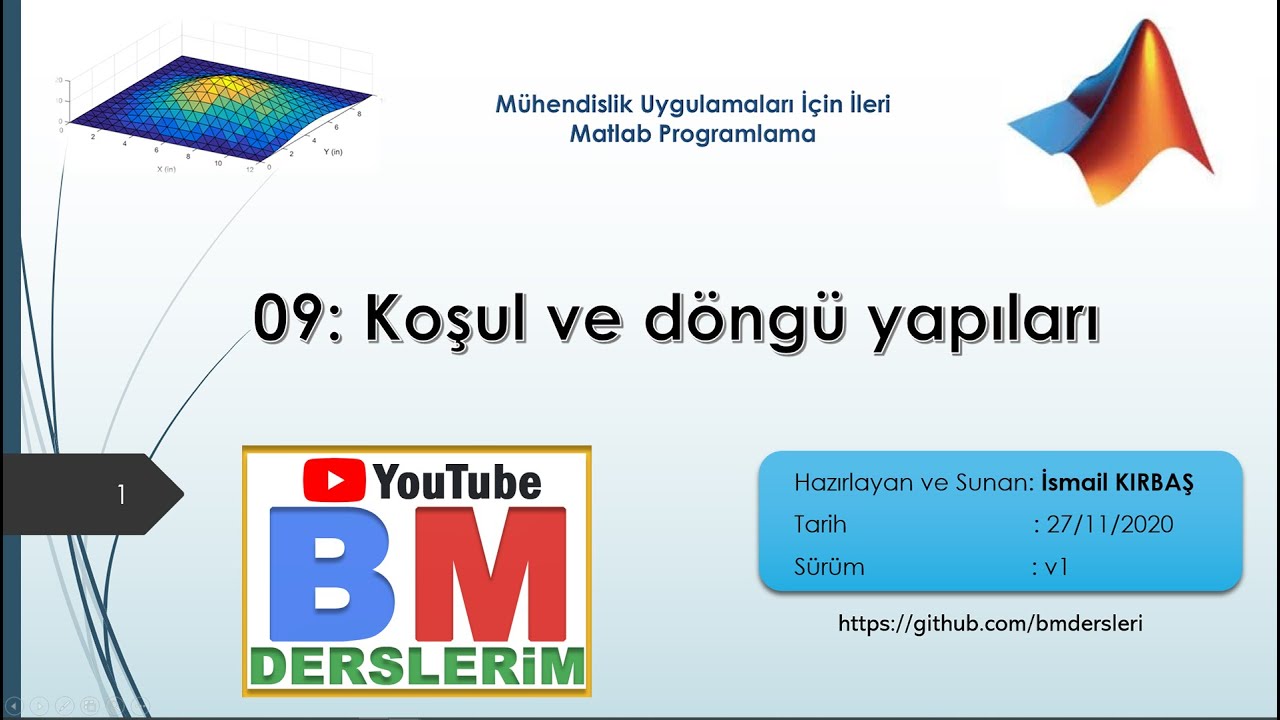 Matlab'da koşul ve döngü yapıları #009