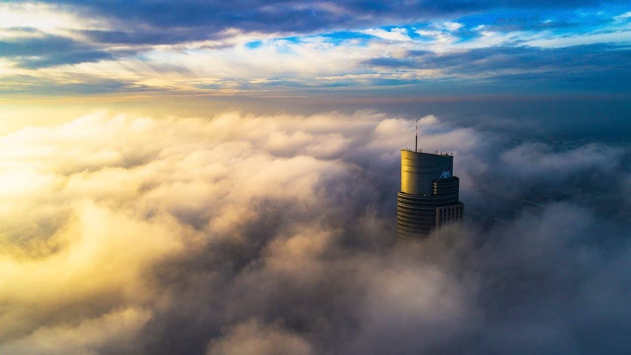 Warsaw covered in fog | 4K | POLAND ON AIR