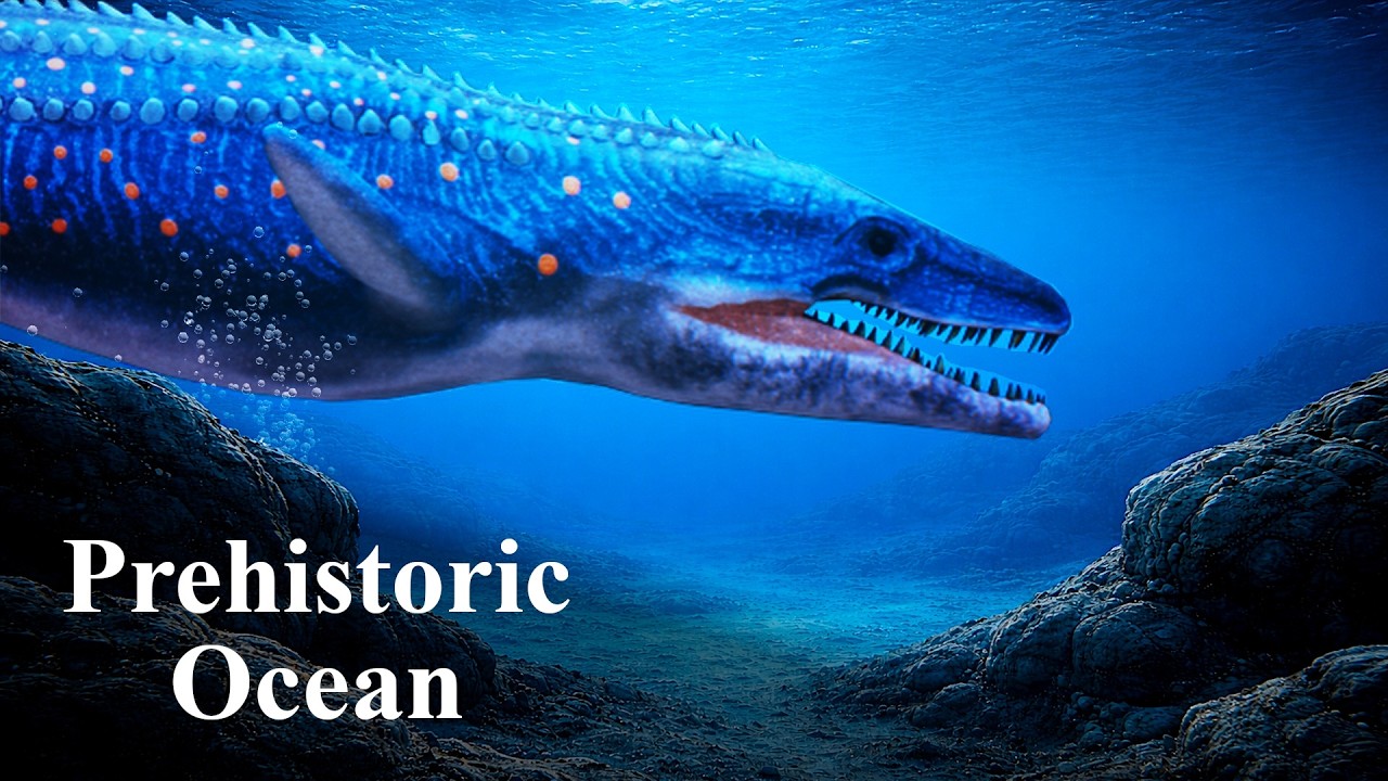 Prehistoric Ocean Ambience 🌊 | Underwater Sounds, Ancient Fish & Marine Dinosaurs