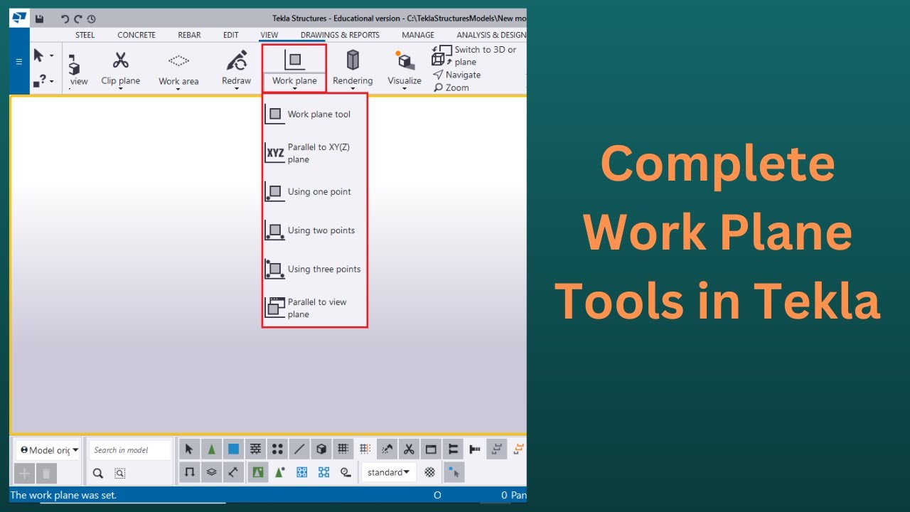 Complete Work Plane Tools | Tekla Structures | BIMINDC | Tamil