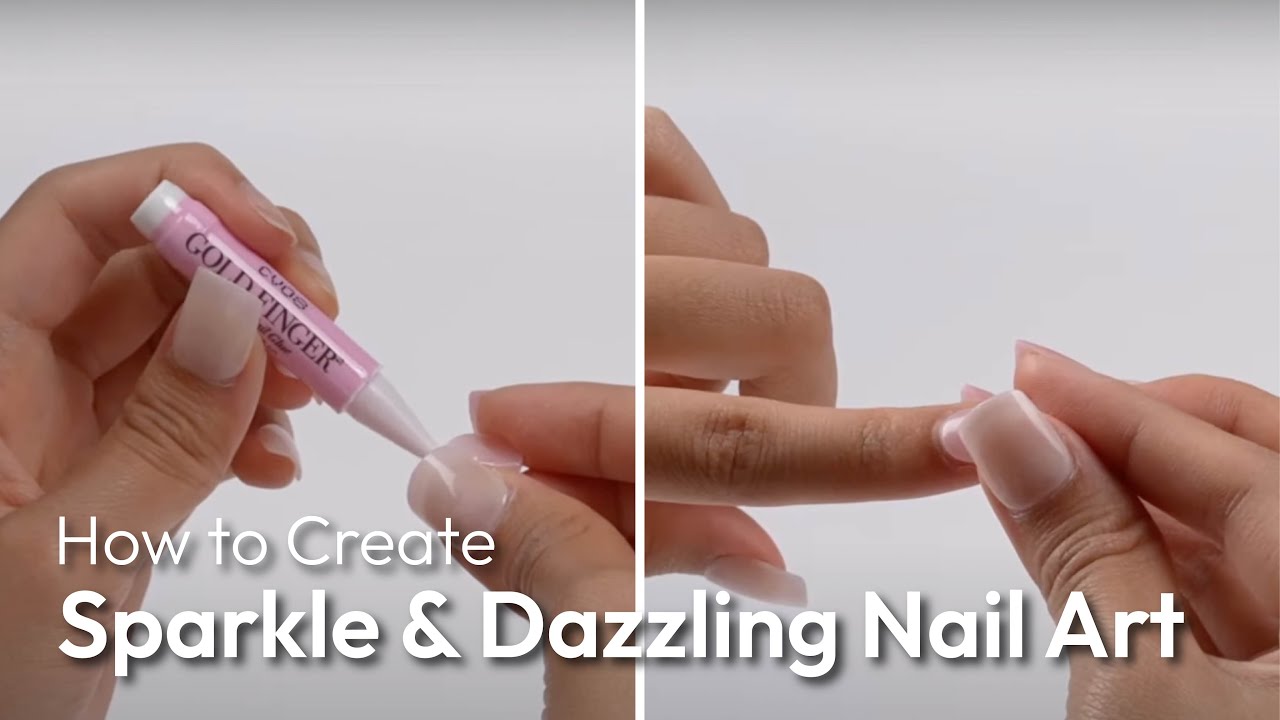 How to create sparkle, dazzling nail art with Gold Finger Pink Gel Nail Glue