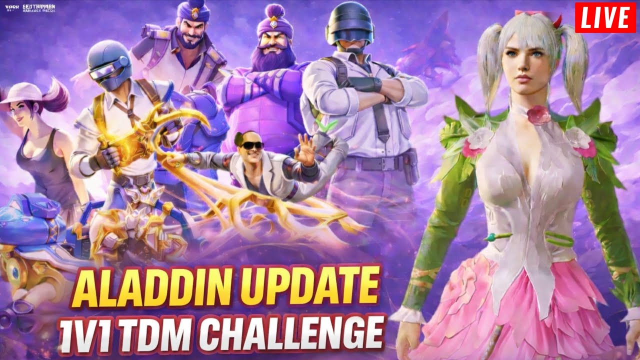 1V1 TDM CHALLENGE 🔥 BGMI Aladdin Update | Custom Room Live