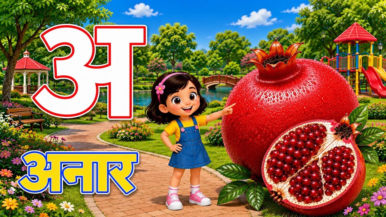 Hindi Varnamala - Swar, Vyanjan for Kids lअ से अनार l क से कबूतर l Complete Hindi Alphabet Phonics l