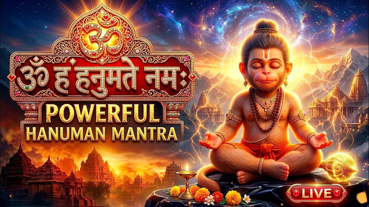 🔴 LIVE शक्तिशाली हनुमान मंत्र 🚩 | ॐ हं हनुमते नमः | जय बजरंगबली