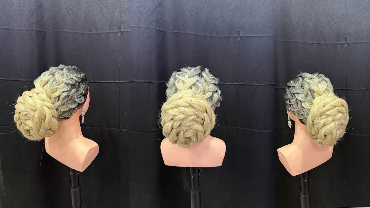 Beautiful Bridal Bun Hairstyle 💎 #hairstyles #viral #youtubevideo 